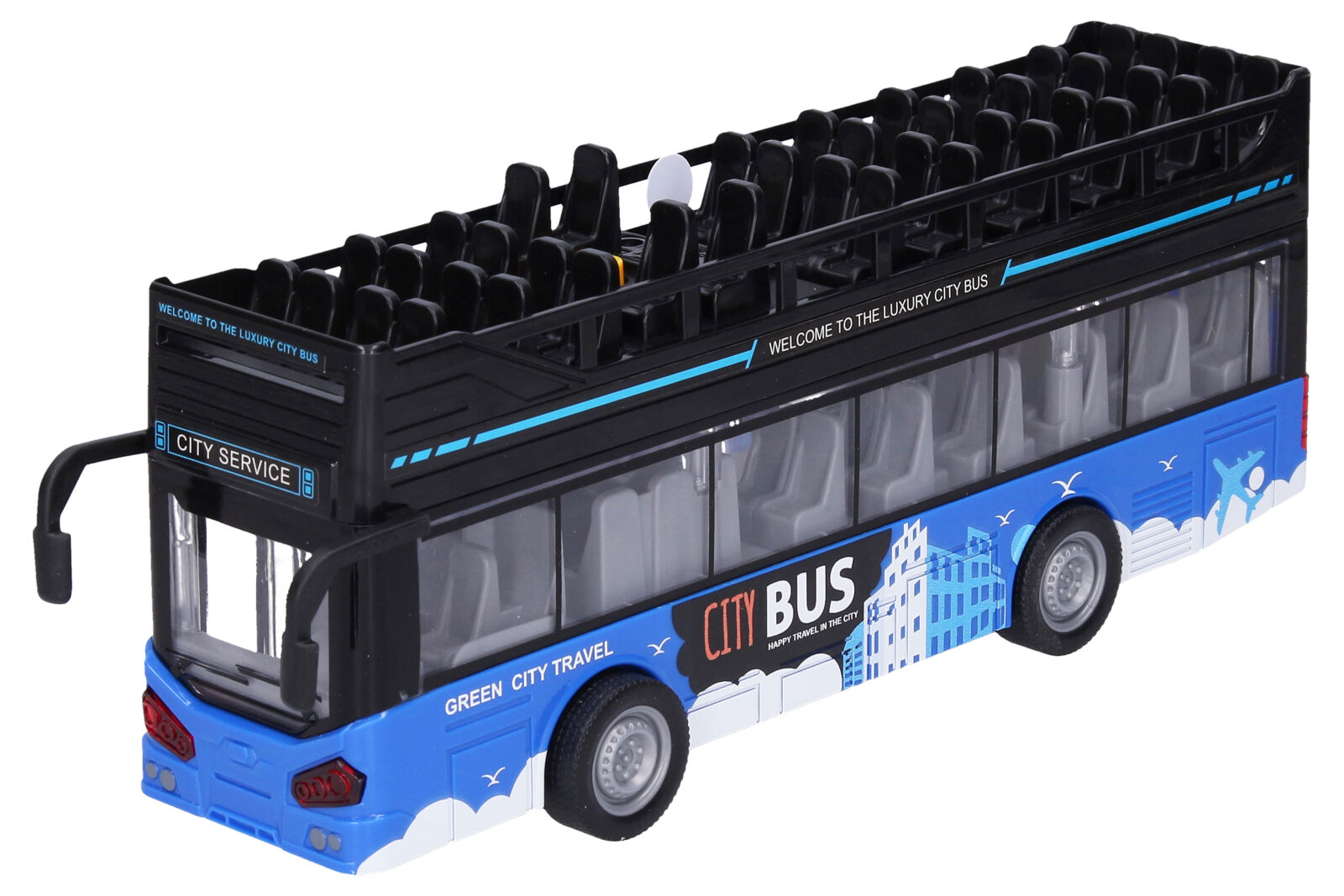 Levně Autobus dvoupatrový vyhlídkový s efekty 28 cm