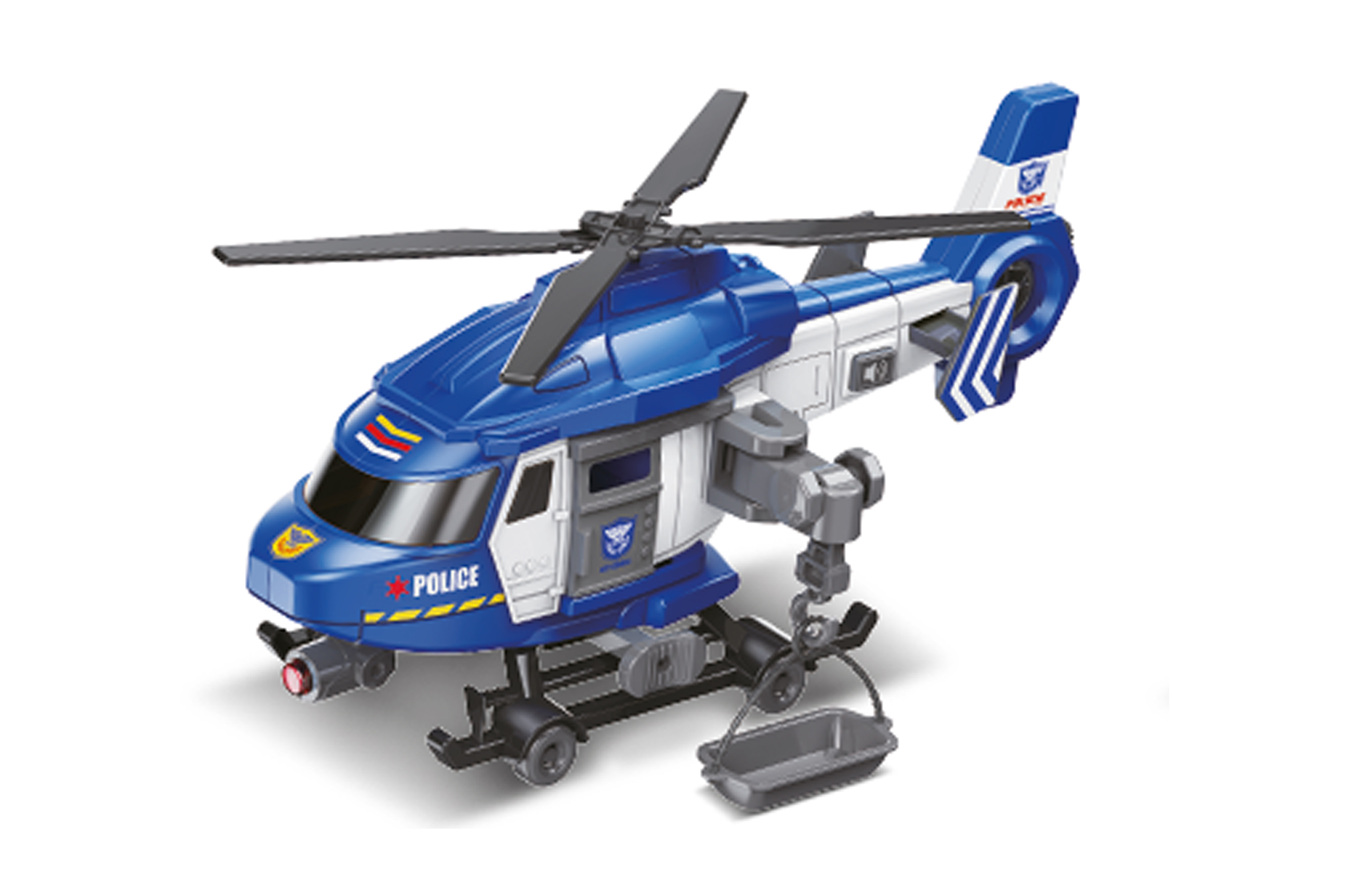 Levně Vrtulník policejní s efekty 29 cm