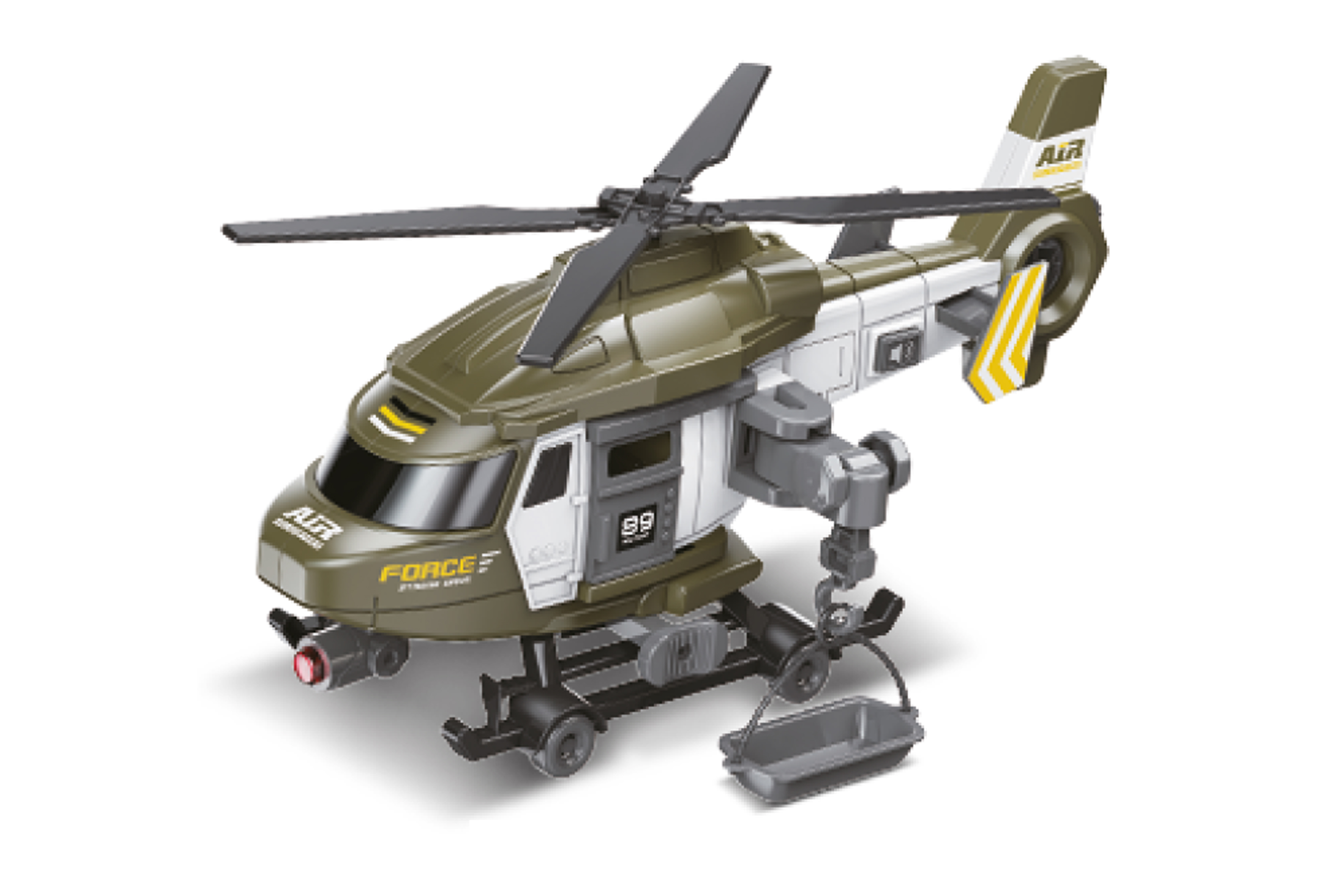 Levně Vrtulník vojenský s efekty 29 cm