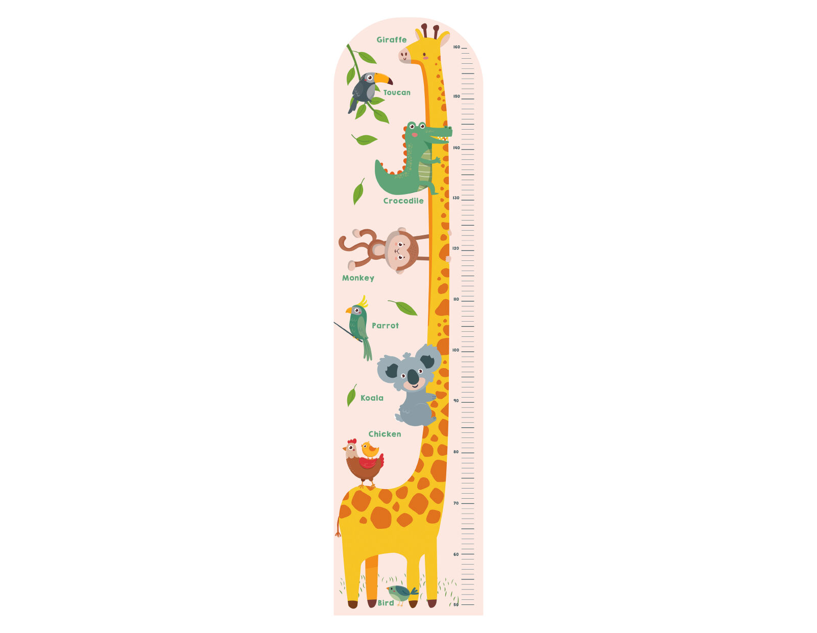 Levně Dětský metr na zeď pěnový žirafa 120 cm