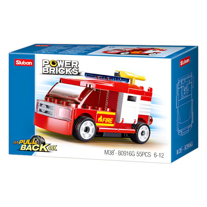 Levně Sluban Power Bricks M38-B0916G Natahovací hasičské auto