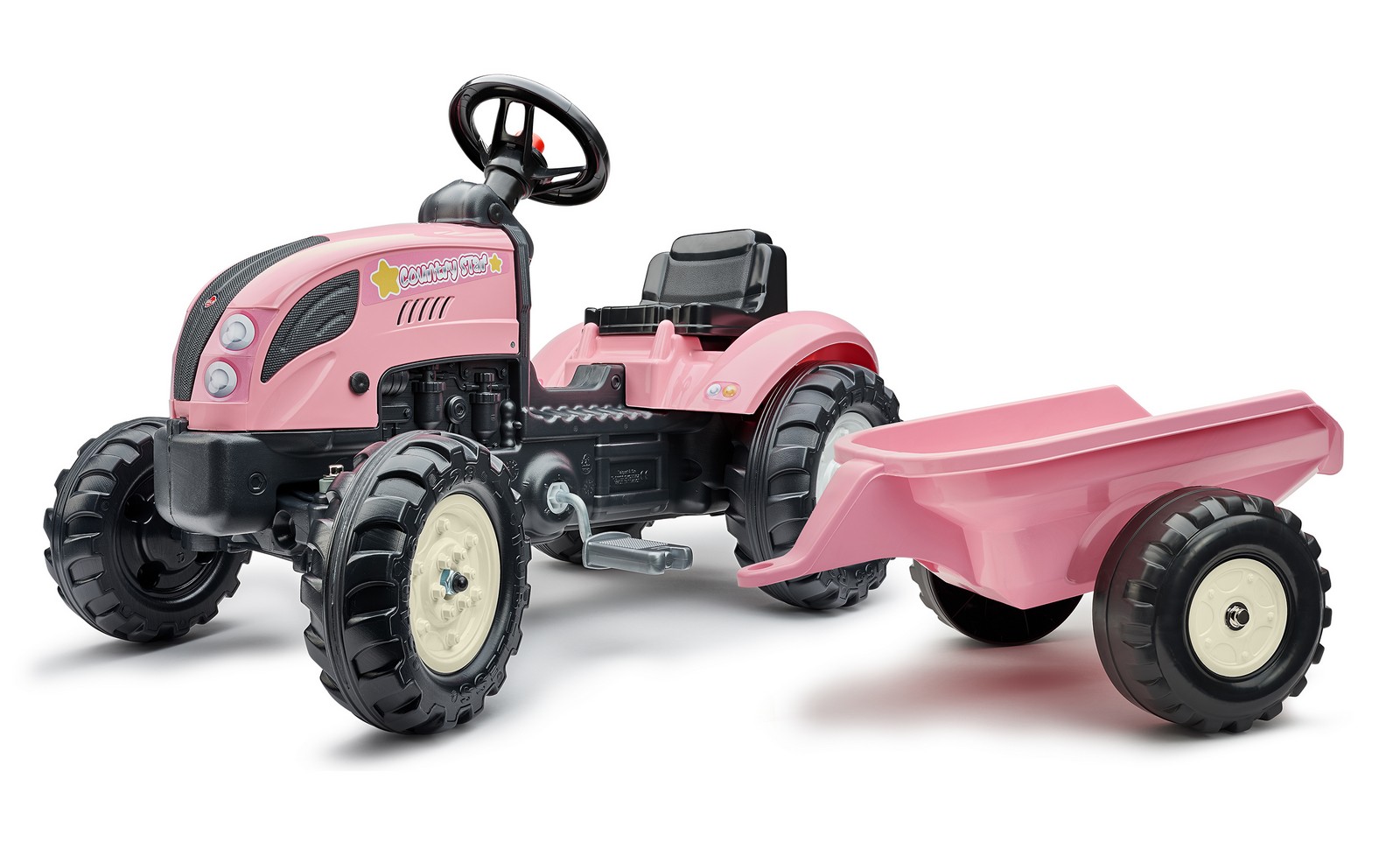 Levně FALK Traktor šlapací 2056L s přívěsem Country Star - růžový