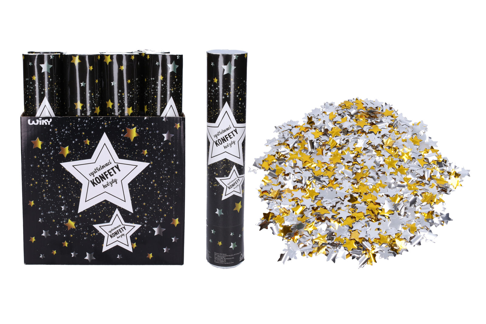 Levně Párty konfety vystřelovací Hvězdy 30 cm