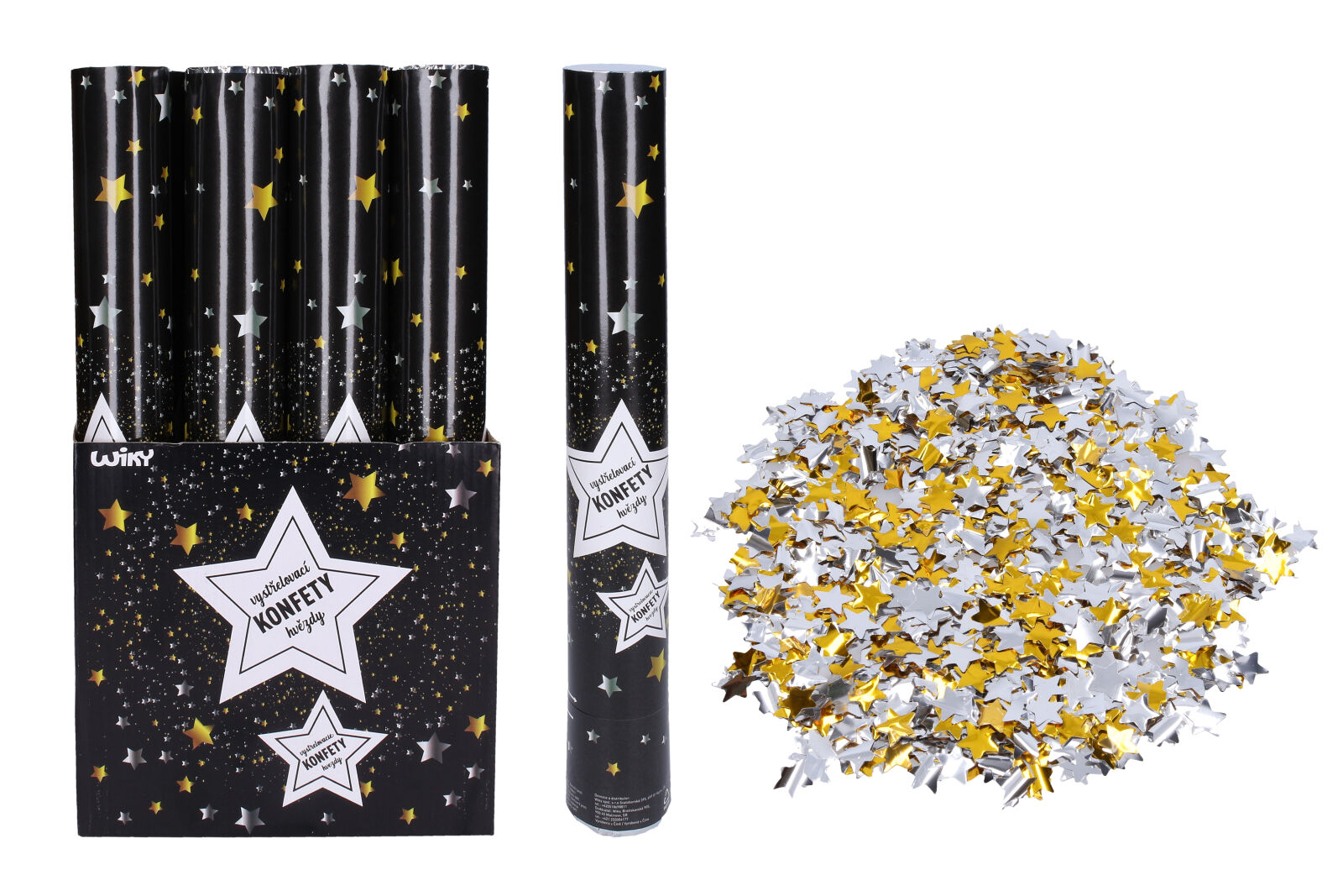 Levně Párty konfety vystřelovací Hvězdy 40 cm