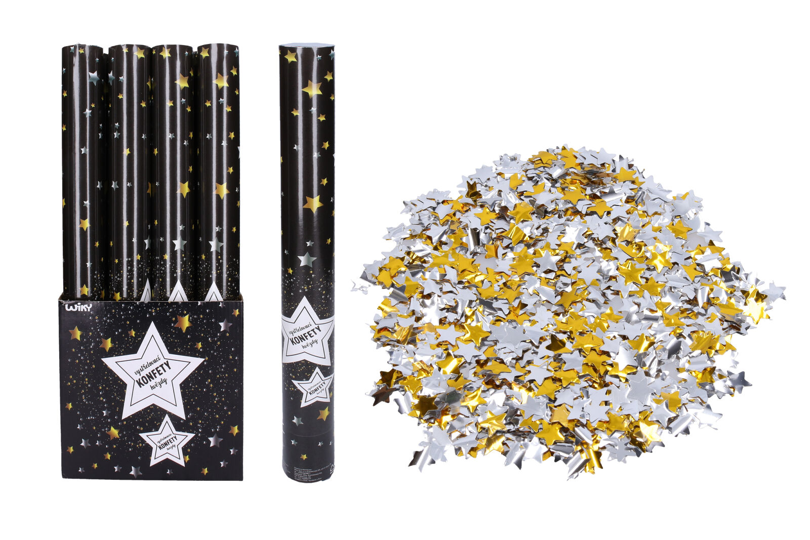 Levně Párty konfety vystřelovací Hvězdy 50 cm