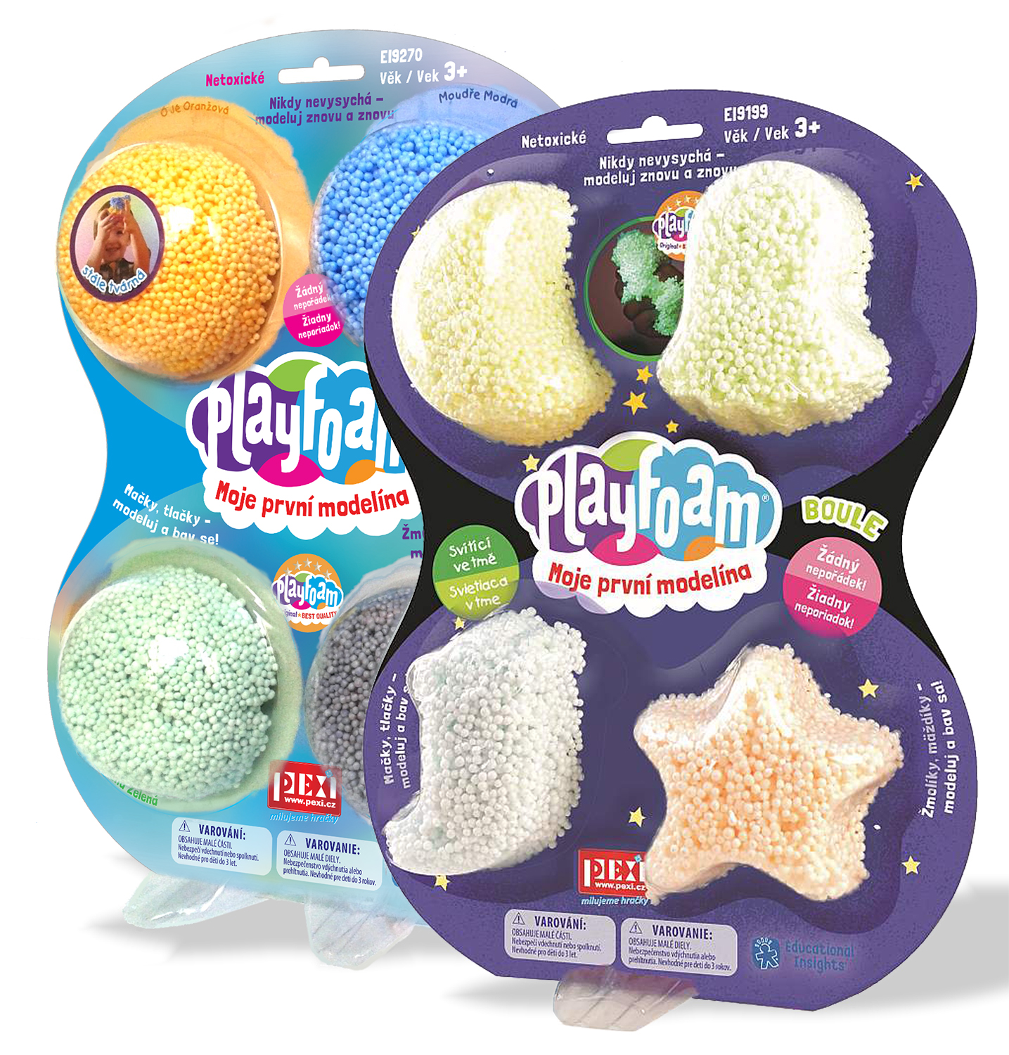 Levně Sada modelíny PlayFoam® Boule- 4pack B+4pack SVÍTÍCÍ (bundle)