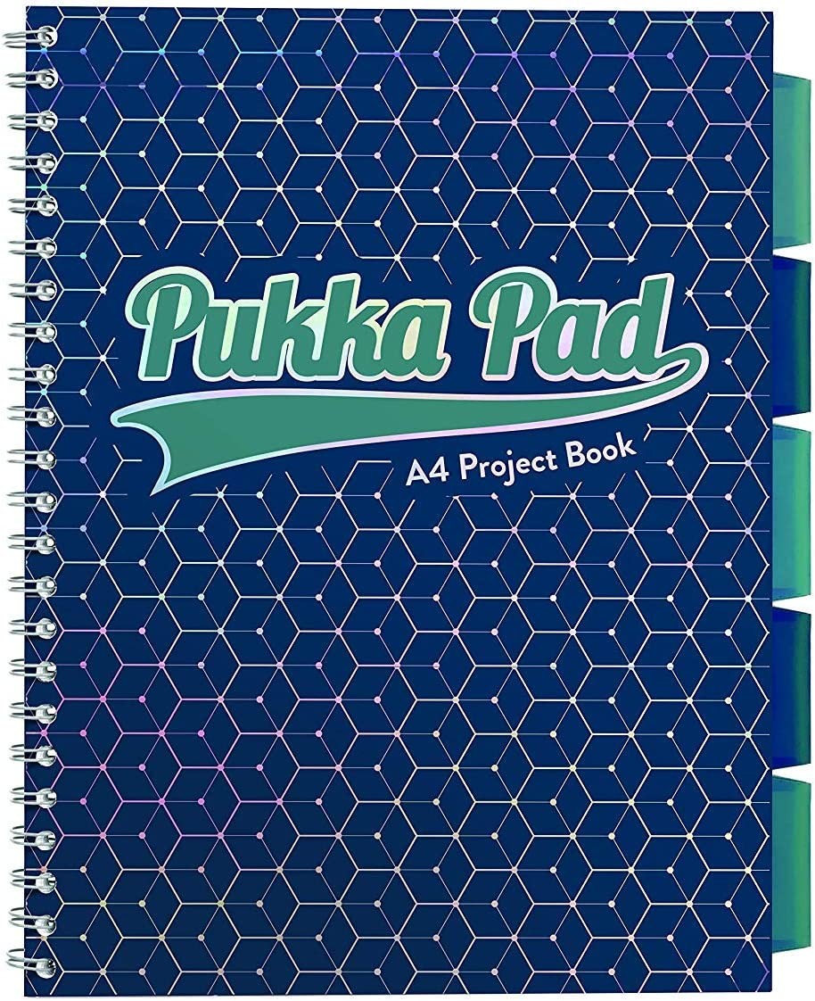 Levně Pukka Pad projektový blok Glee A4, papír 80g,100 listů, tmavě modrý, linkovaný
