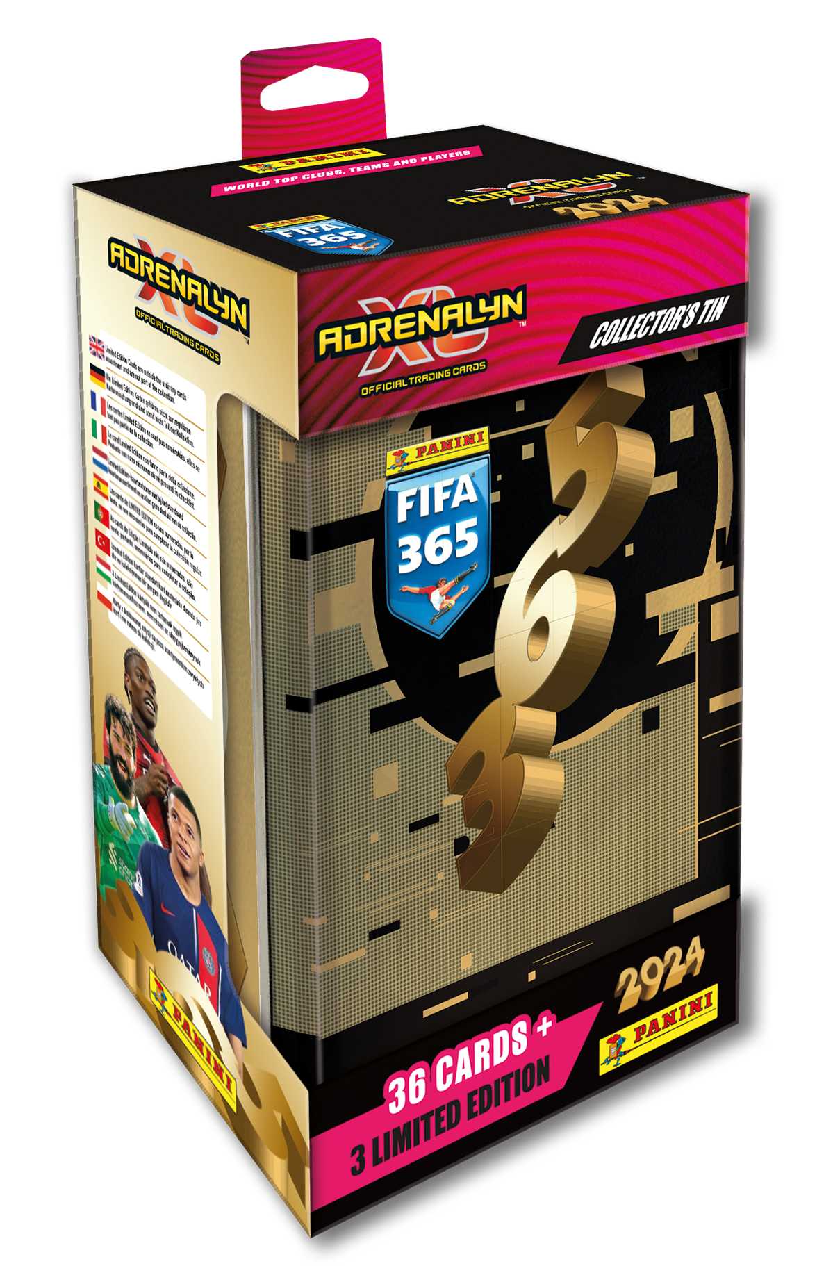 Levně PANINI FIFA 365 2023/2024 - ADRENALYN - plechová krabička (hranatá)
