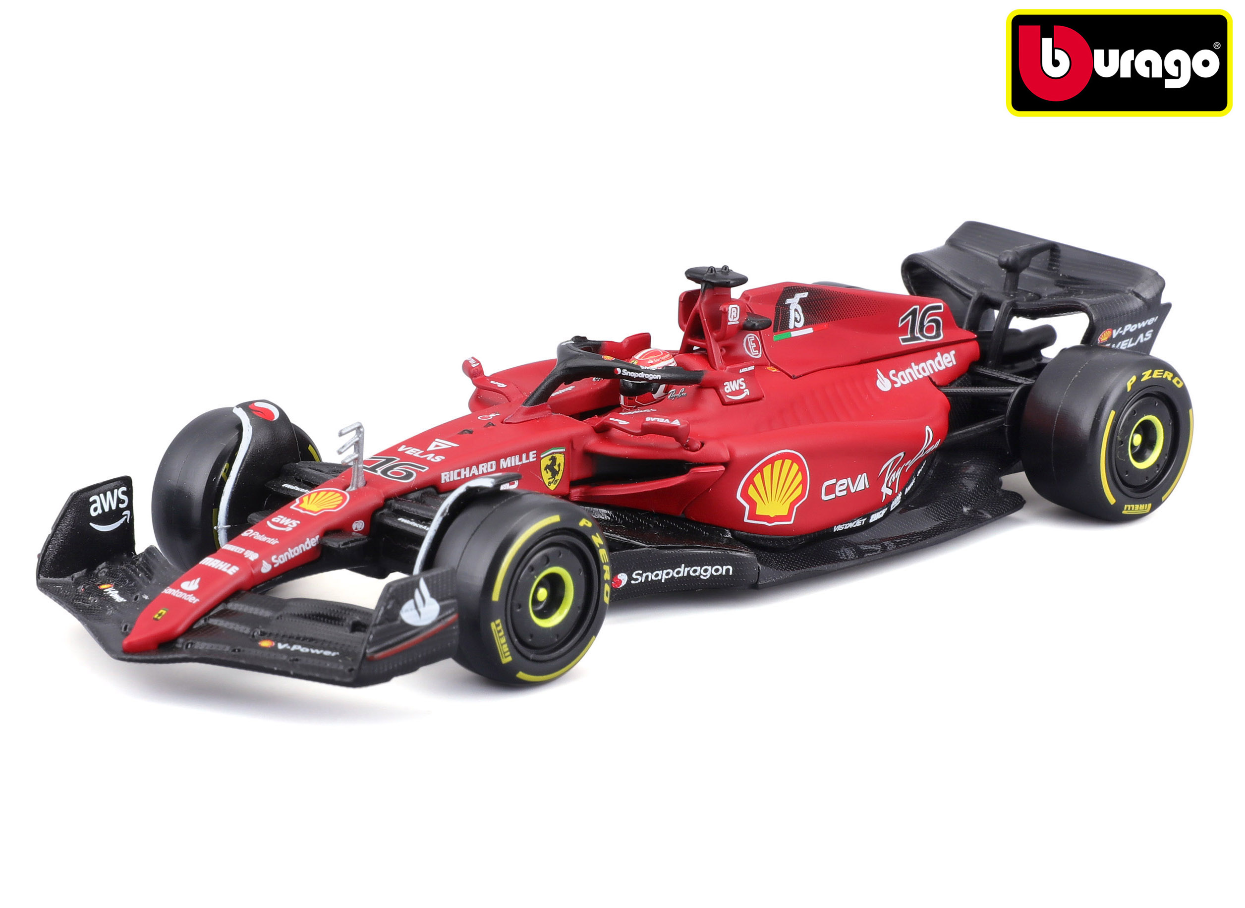 Levně Bburago 1:43 Formula F1 Ferrari Scuderia F1-75 (2022) nr.16 Charles Leclerc - with driver