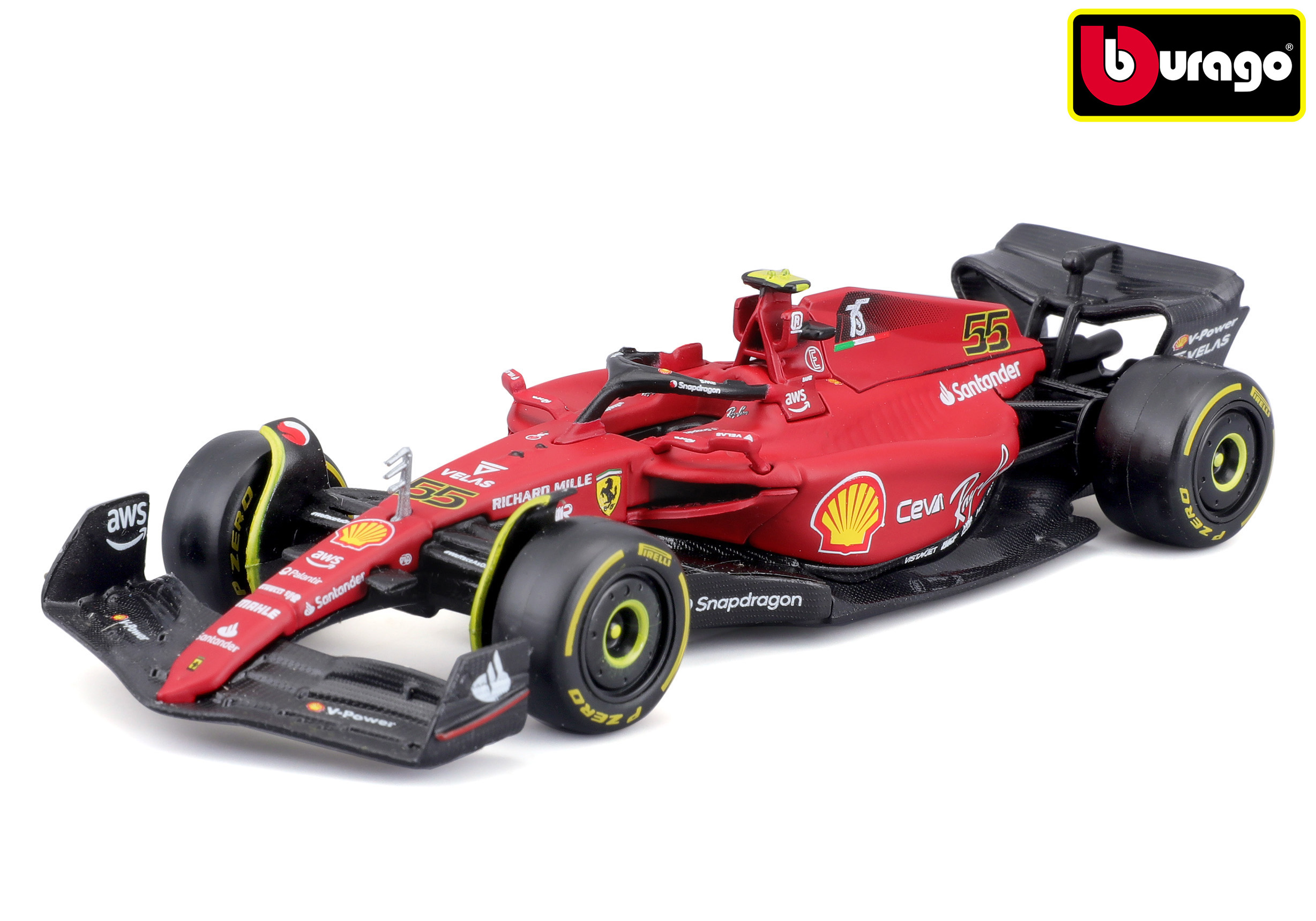 Levně Bburago 1:43 Formula F1 Ferrari Scuderia F1-75 (2022) nr.55 Carlos Sainz