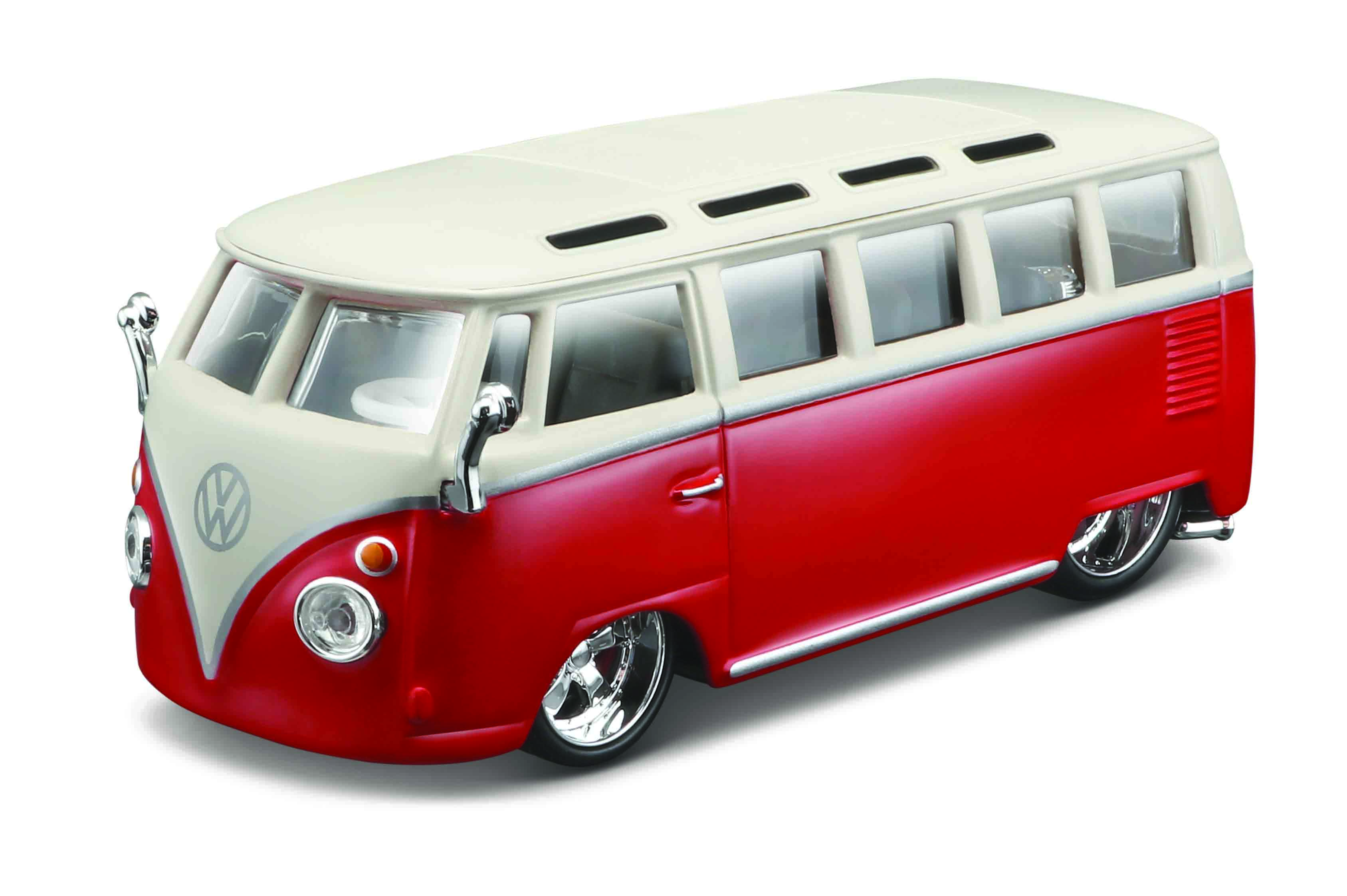 Levně Bburago 1:32 Volkswagen Van Samba Red-White