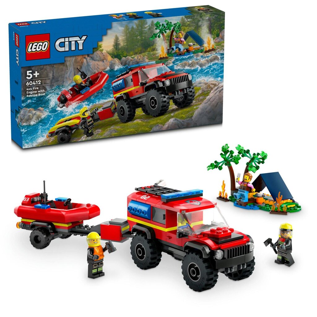 Levně LEGO® City 60412 Hasičský vůz 4x4 a záchranný člun