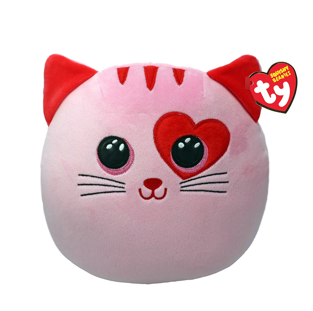 Levně Ty Squishy Beanies FLIRT, 22 cm - pink cat (1)