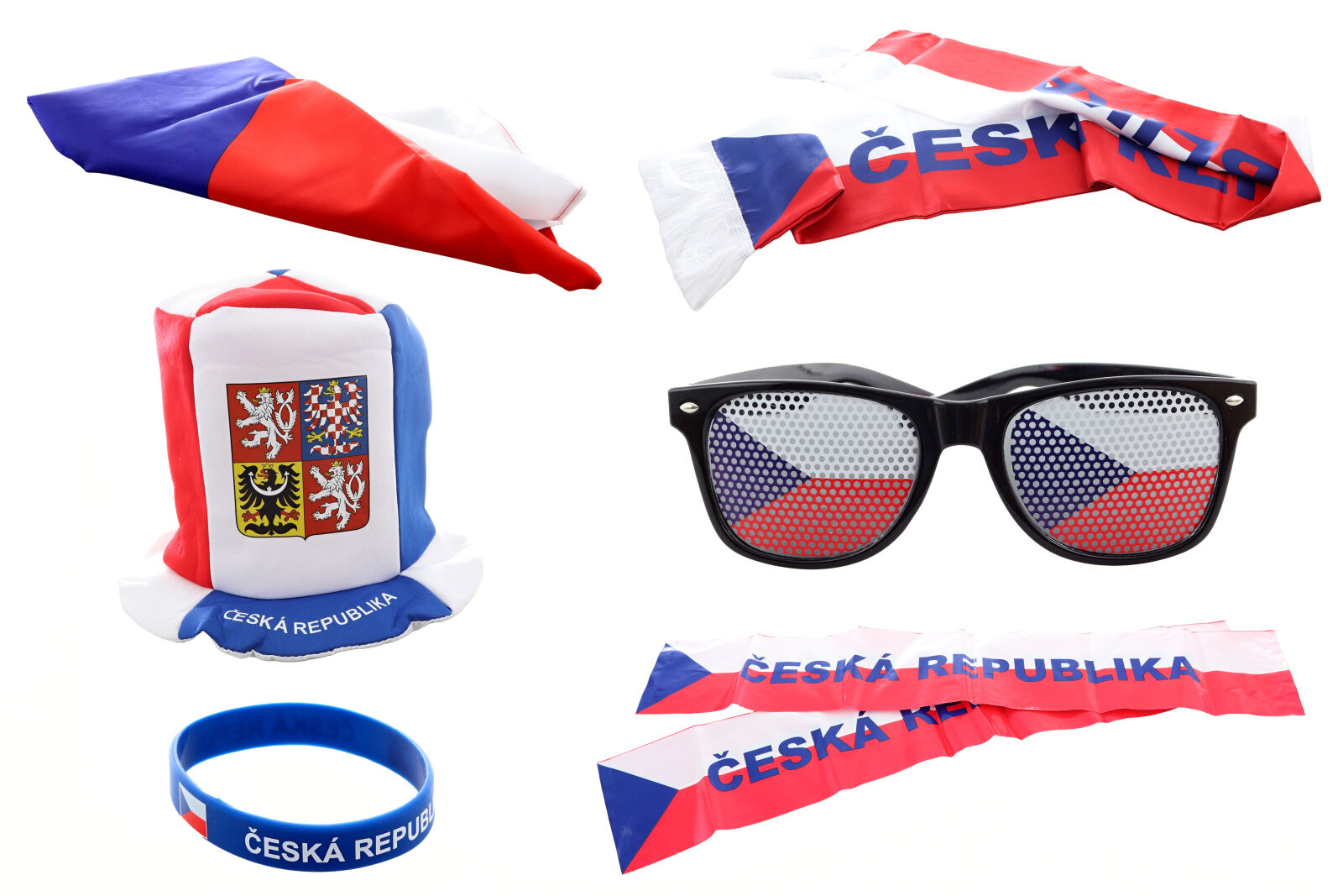 Fandící set Česká republika s kloboukem